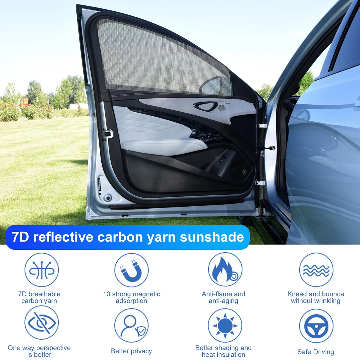 4/2pc Car Window Shade Magnetic Window Cover Universal Auto Sunshade UV Protection Curtains Visor Shield Privacy Protect Cover