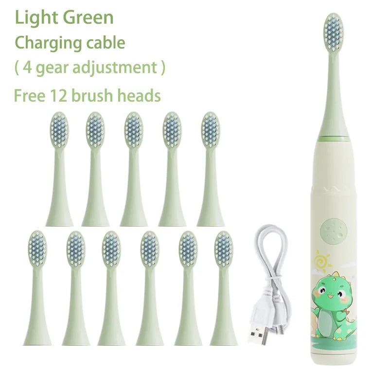 Children Sonic Electric Toothbrush Cartoon Kids With Replace The Toothbrush Head Ultrasonic Electric Toothbrush Sonic Brush Head
