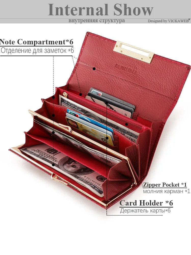 Tejesa  Women Wallet Leather Female Purse Fashion Diamonds Hasp Coin Pocket Long Design Clutch Ladies Money Bag