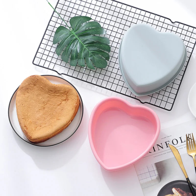 Multi-size Heart Silicone Cake Mold DIY Love Layered Baking Pan Chocolate Candy Jelly Ice Mould Cute Gift Soap Candle Making Set