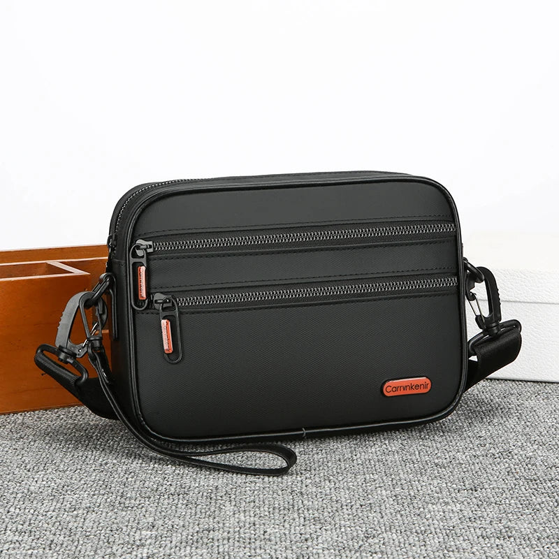 Tejesa Men's Small Shoulder Bag Durable Soft PU Leather Men's Handbag Casual Male Day Clutch Bag Shopping Bag