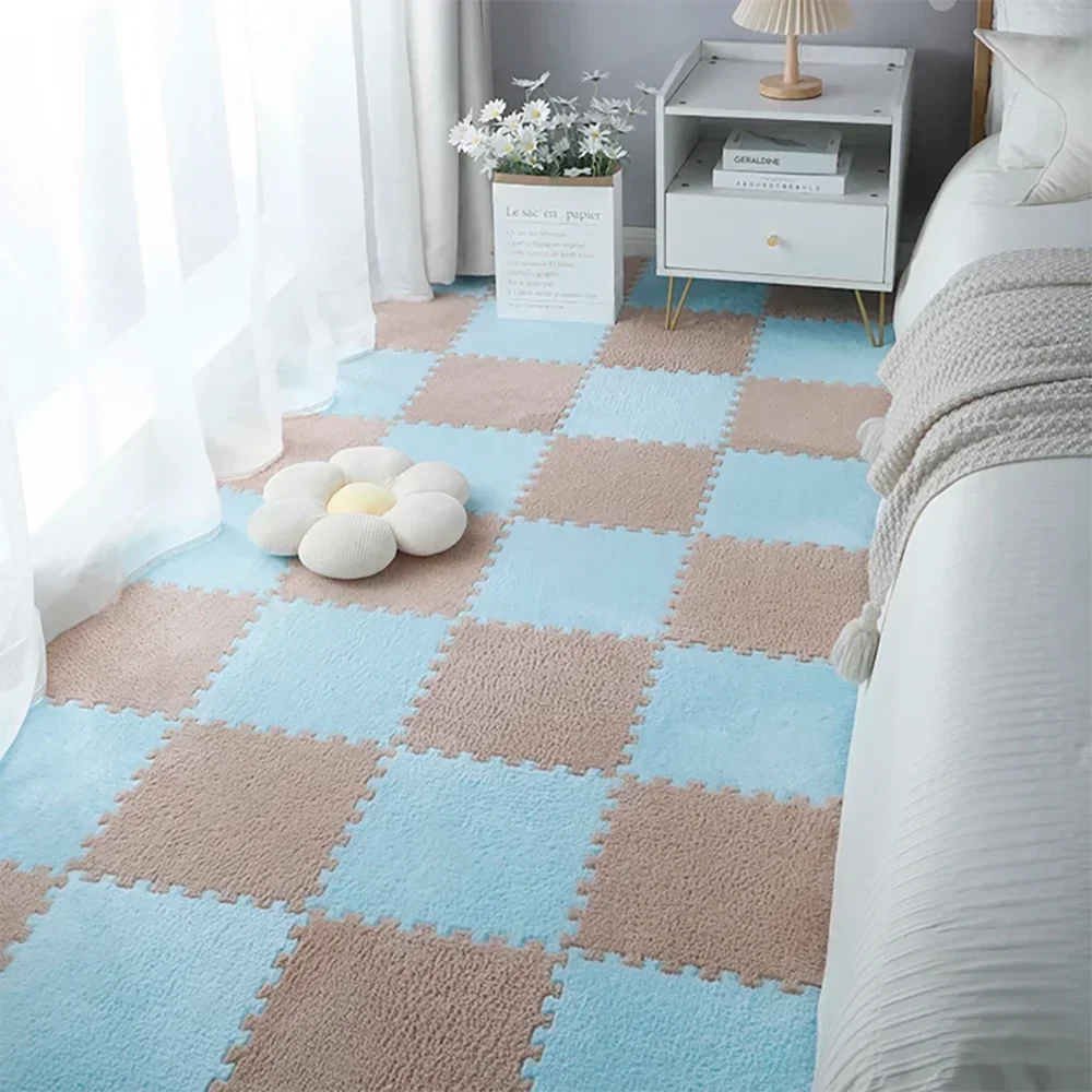 Hemasa Soft Plush Children's Mat Baby Toys Eva Foam Puzzle Carpet Warm Children Play Mats Interlocking Rugs Infant Carpet 30*30*1cm