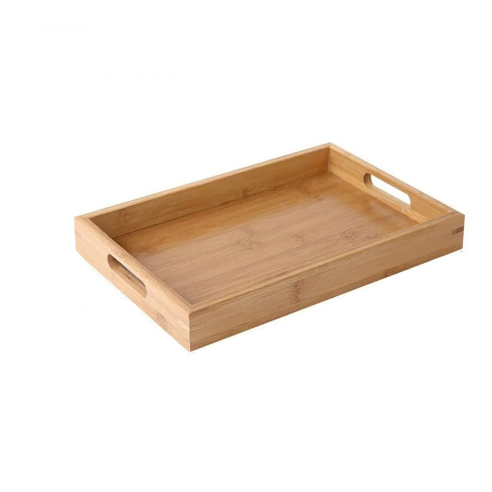 Tejesa Rectangular Storage Tray household Solid Wood Storage Plate Bamboo Water Cup Plate Home Living Room