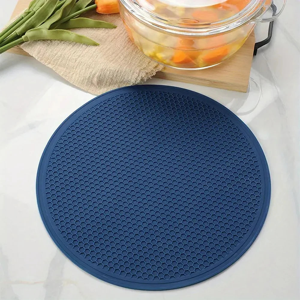 Hemasa (Set of 2)25cm Large Silicone Mat Coaster Heat Resistant Placemat Honeycomb Nonslip Pot Holder Table Mat