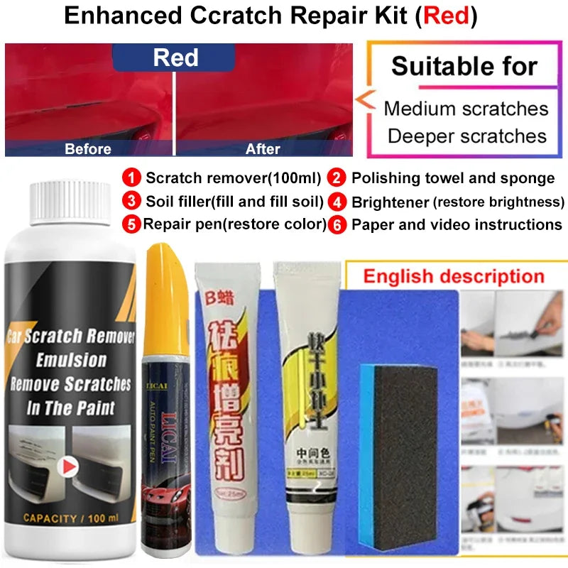 Hemasa Car Scratch Remover Paint Care Tools Auto Swirl Remover Scratches Repair Polishing Auto Body Grinding Compound Anti Scratch Wax