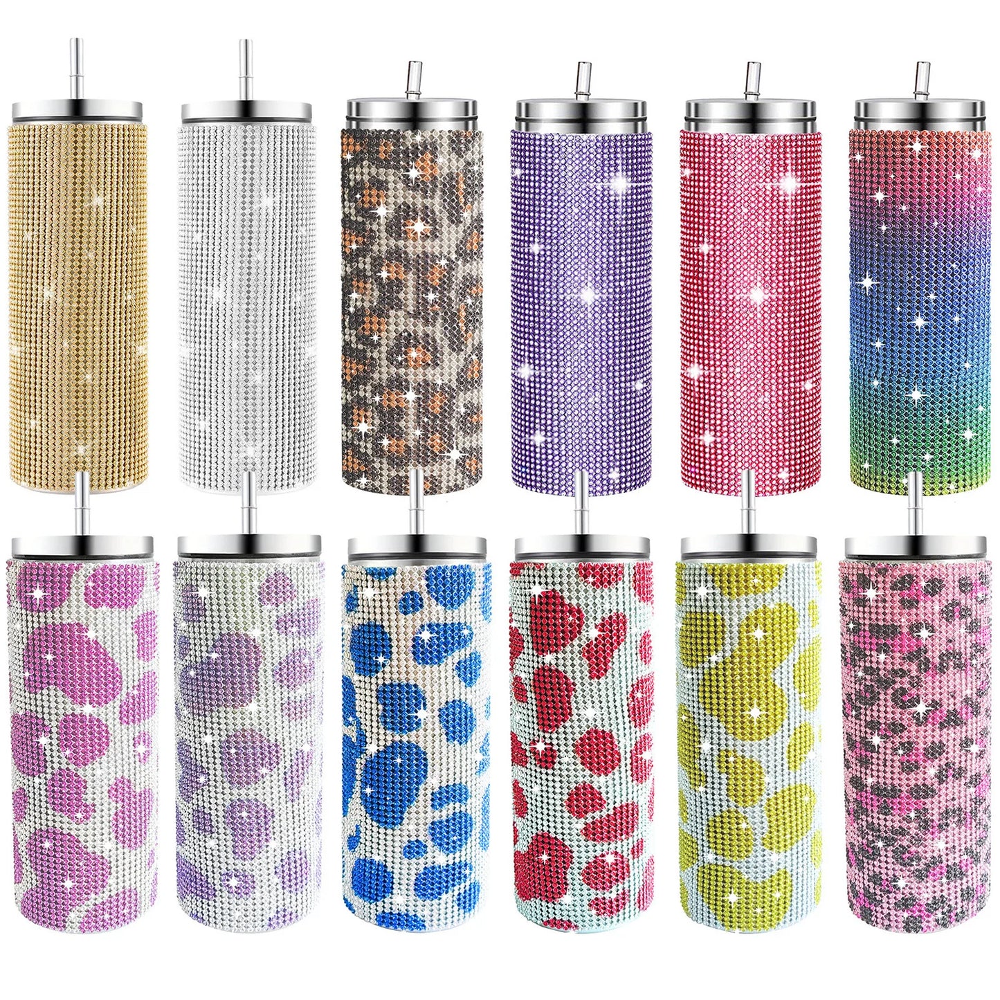 500ml Shiny Stainless Steel Bottles Vacuum Flasks Bling Drink Water Bottle Insulated Cup Travel For Gift