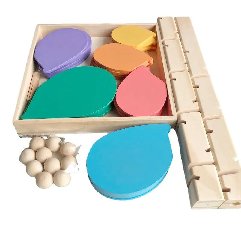 Hemasa Montessori Wooden Rainbow Petals Music Tree Building Blocks Toy