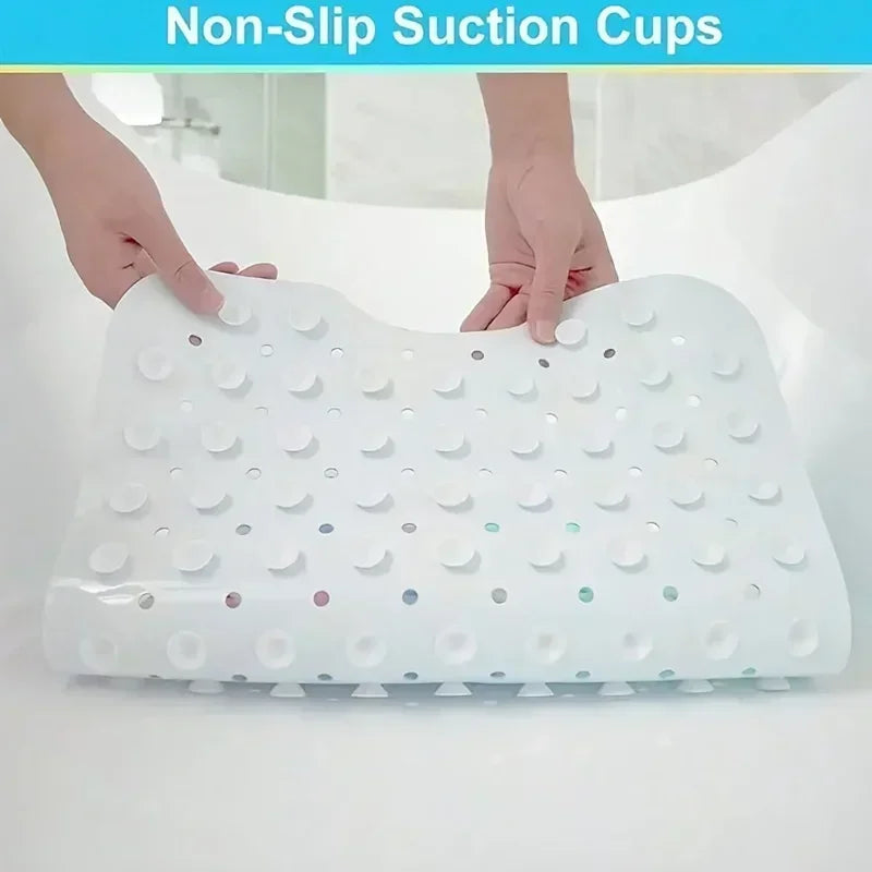 1pc Non Slip Bathtub Mats, 40x100cm Cartoon Ocean Bath Mats with Suction Cups & Dran Holes, PVC Shower Mats Bath Rugs Quick Dry
