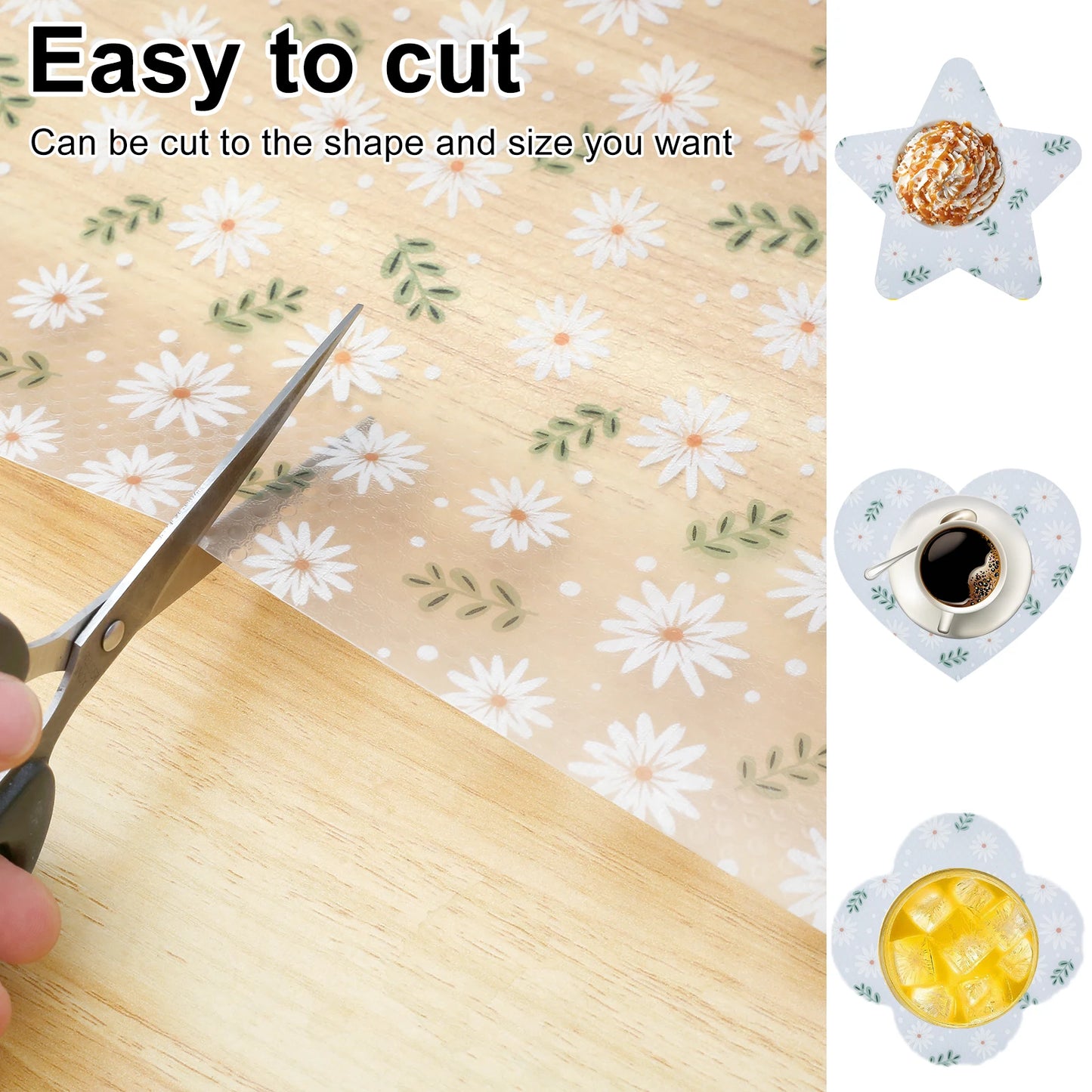 Tejesa Cabinet Mat Drawer Refrigerator Shelf Liner Waterproof Mat Environmentally Cupboard Cover Placemats Table Pad Non-Adhesive
