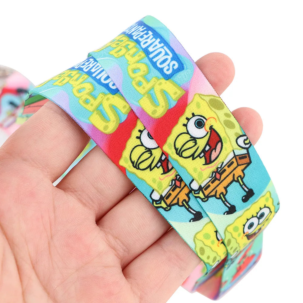 POP MART Spongebob Cartoon Key Lanyard ID Badge Holders Animal Phone Neck Straps with Keyring Phone Accessories D042