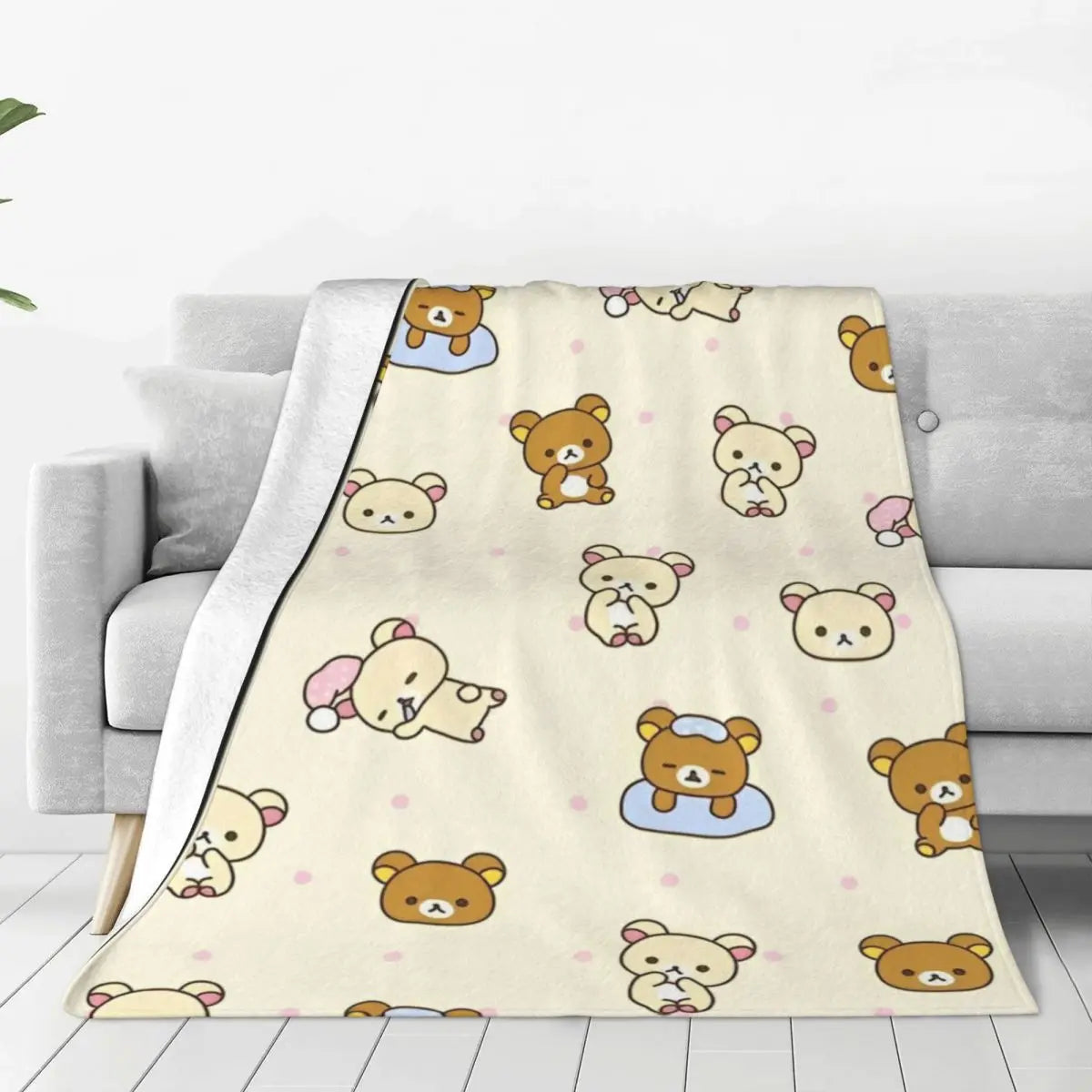 Hemasa Cartoon Flannel Blanket  /Throw  for Home Decor /Airplane/ Travel/Bedspread Sofa Bed Cover