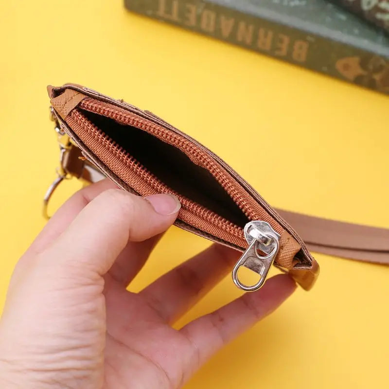Business Credit Card Badge Coin Purse Holder with Zipper Neck Strap Lanyard Keychain Multifunctional