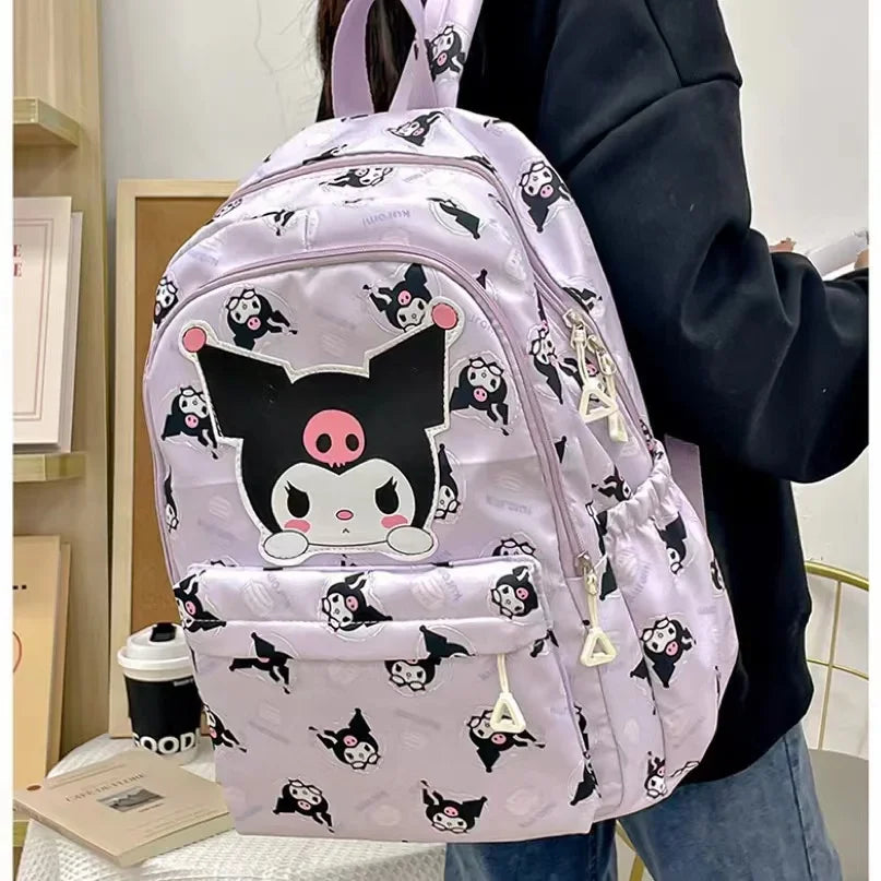 Hemasa  Backpack Anime Kuromi Cinnamoroll My Melody Student Bag Large Capacity Women Bag For Children/girls