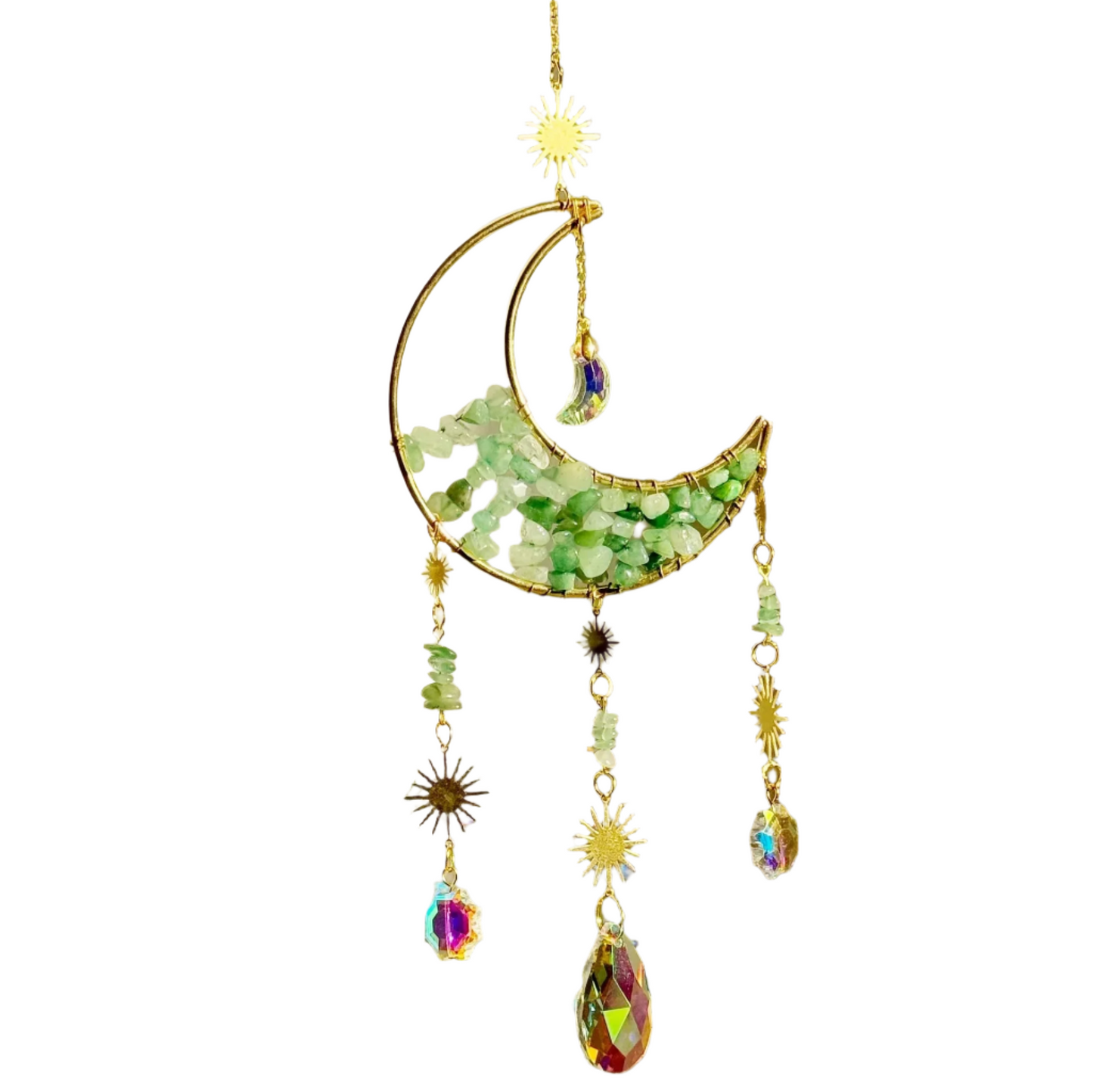 Hemasa Crystal Sun Catcher Wind Chimes Wall Hanging Decor Prism Wind Bell Moon Catchers Rainbow Maker Bedroom Home Decoration Art Gift