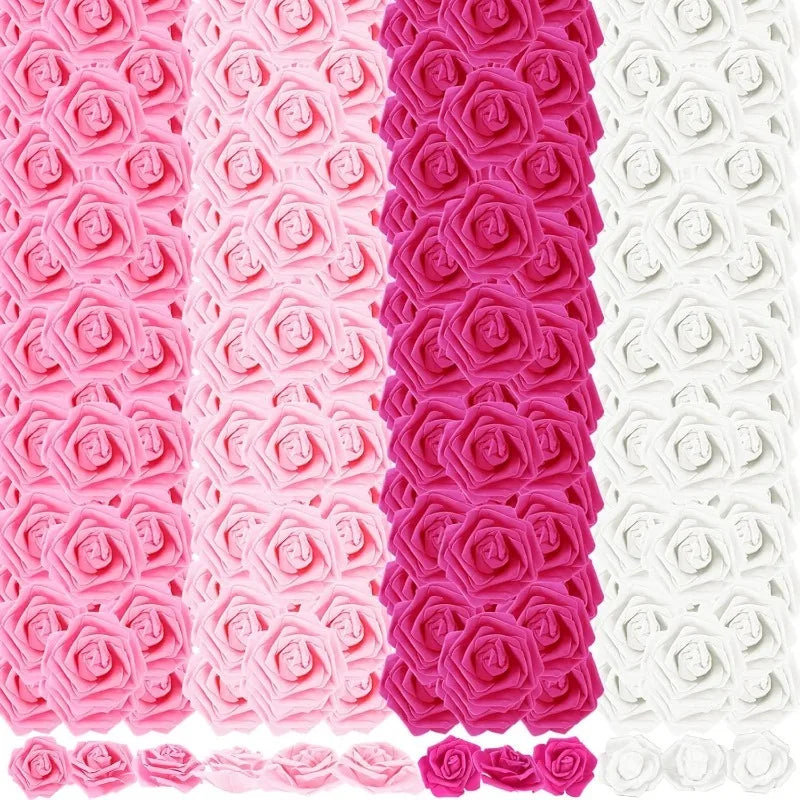 Tejesa 30/50Pcs Artificial Bridal Bouquet Foam Rose Flower Head Fake PE for Home Room Dceoration Party Wreath Accessories Wedding Decor