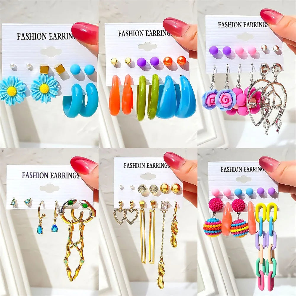 Hemasa Acrylic Colorful  Drop  Earrings For Women
