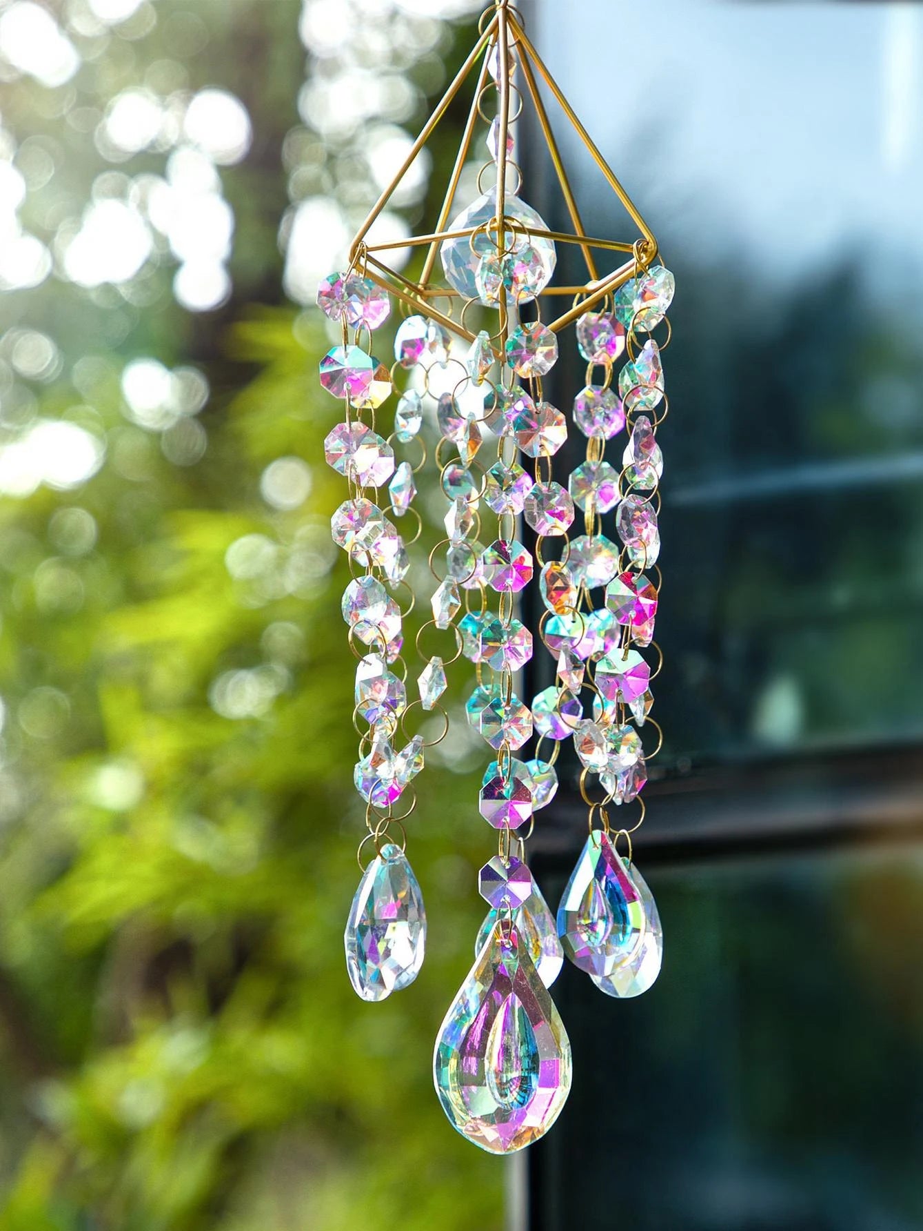 Hemasa Crystal Wind Chime Hanging Window  Hanging Suncatcher Rainbow Gift