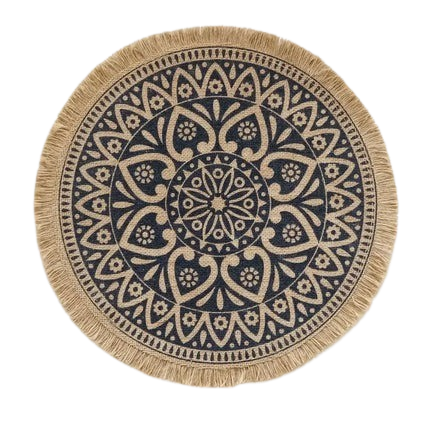Hemsa 4pcs Bohemian Round Insulated Coaster  with Tassels