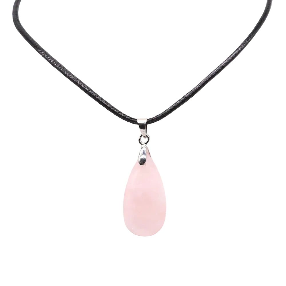 Hemasa 13*24mm Teardrop Shape Faceted Natural Stone Rope Chain Pendant Necklace  Jewelry Suitable for Enhance Fashion Woman Charm