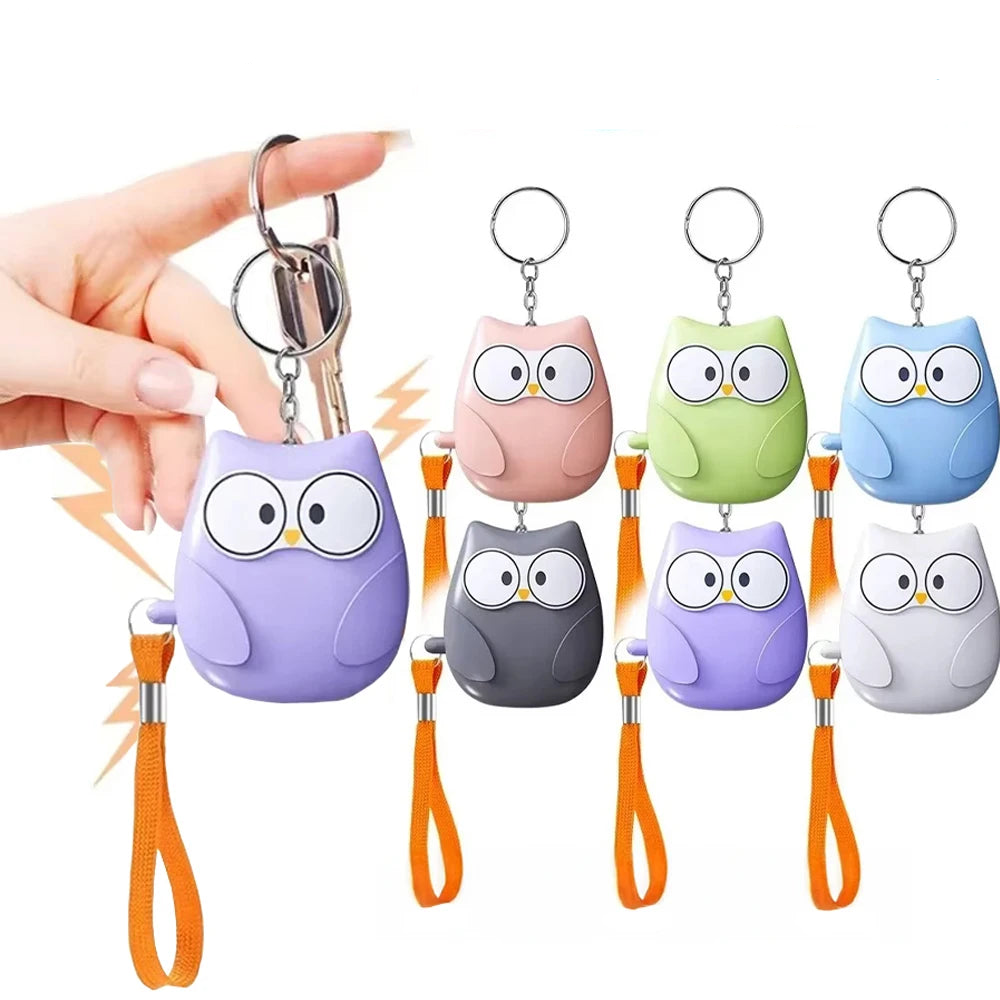 Hemasa Self Defense Alarm Cute Owl 130DB Self Defense Siren Safety Alarm for Children/Girl Personal EDC Keychain Warning Light