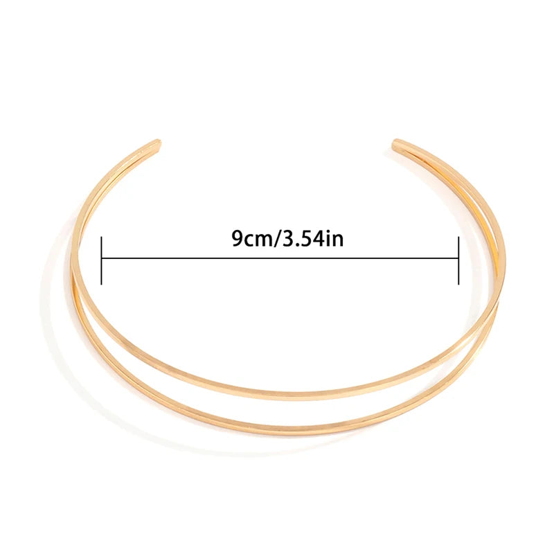 Hemasa  Double C-shaped Arm Bracelet Bangles Hand Jewelry For Women Geometric Open Upper Arm Cuff Armlet Armband Hand Chain