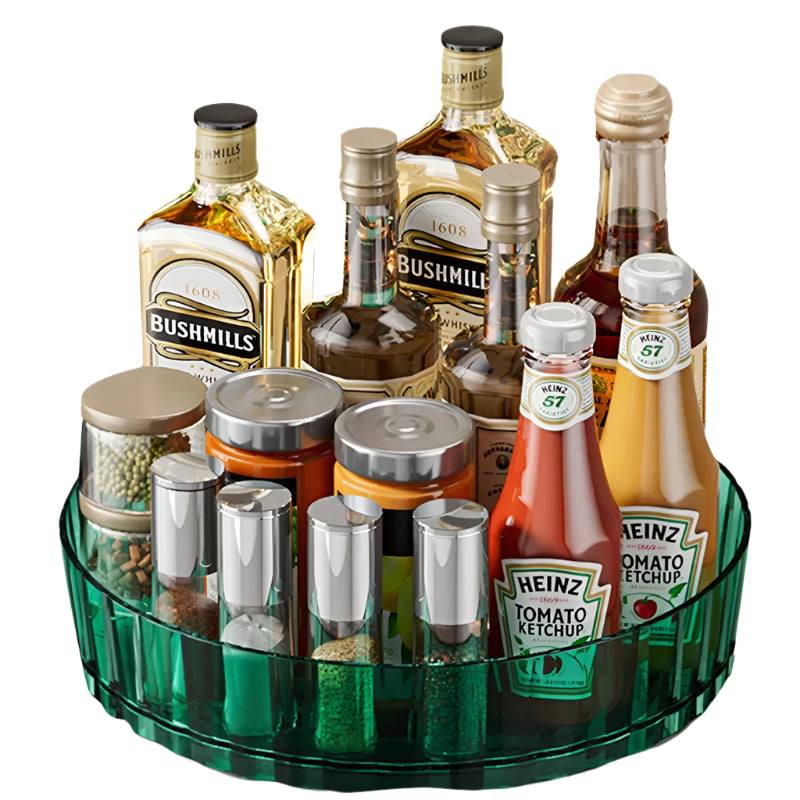 Hemasa Rotating Tray Spice Rack Pantry Cabinet Turntable With Base Storage Bin Kitchen Organizer For Seasoning Cosmetic Storage Box