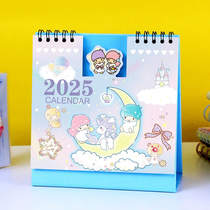 2025 Sanrio Desk Calendar Hello Kitty My Melody Kuromi Office School Supplies Calendar Monthly Planner Desk Accessories Decor