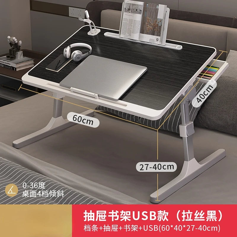 Hemasa Folding Laptop Desk for Bed & Sofa Laptop Bed Tray Table Desk Portable Lap Desk for Study Reading Bed Top Tray Table