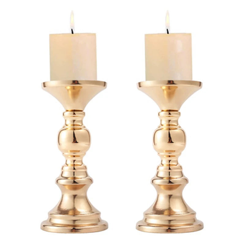 Tejesa Golden Candle Holders Wedding Table Decorations Metal Stand Candlestick For Wedding Birthday Bar Party Living Room Home Decor