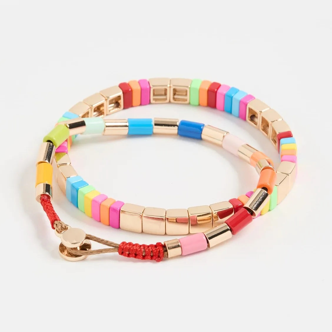 Hemasa Enamel Tile Beads Bracelets /Fashion Boho Colorful Tila Stretch Bracelet For Women