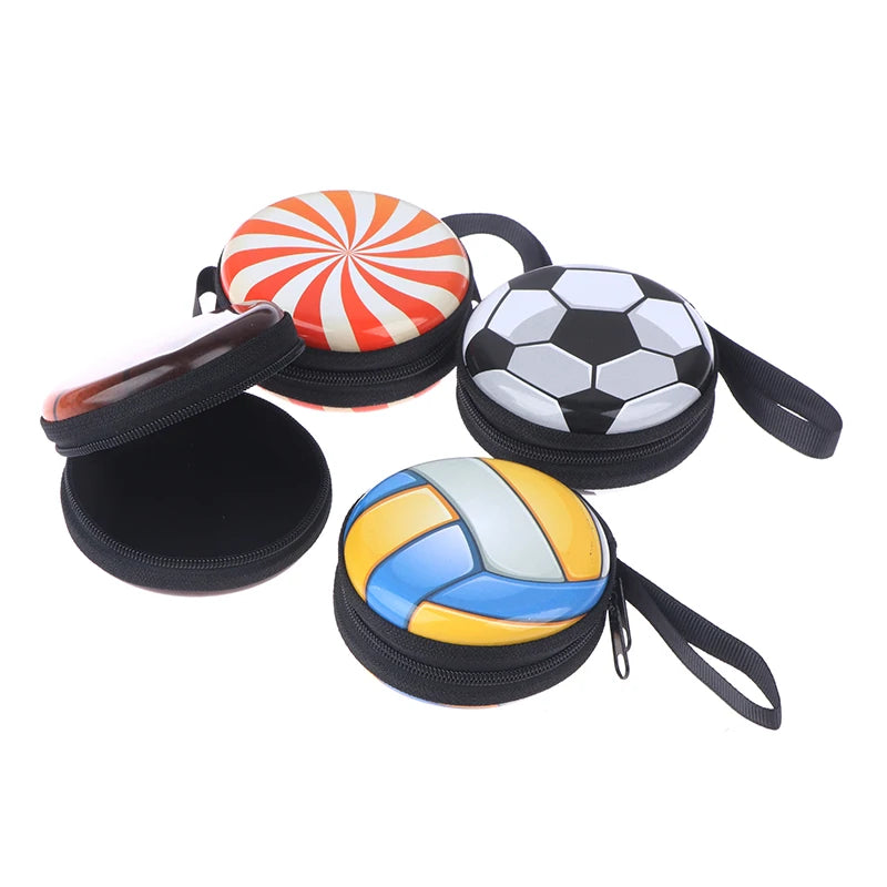 Heamsa  Cartoon Ball Pattern Coin Purse For Kid Boys Girls Small Gift Fashion Change Purses Mini Wallets Zipper Storage Box
