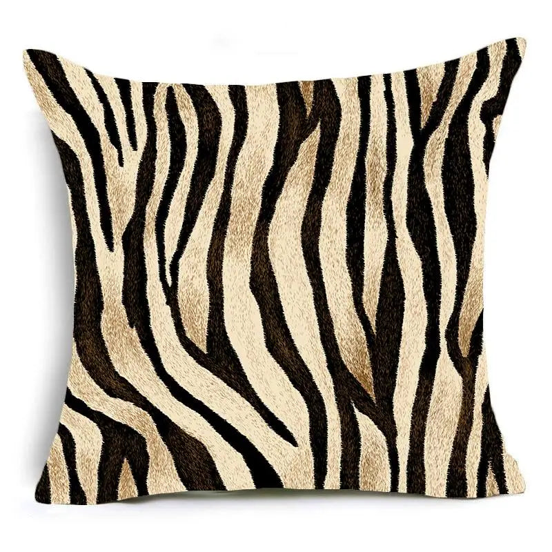 Hemasa  Animal Print Throw Pillow Case /Leopard Tiger Zebra Cow Snake Cushion Covers for Home Sofa Chair Decorative Pillowcases