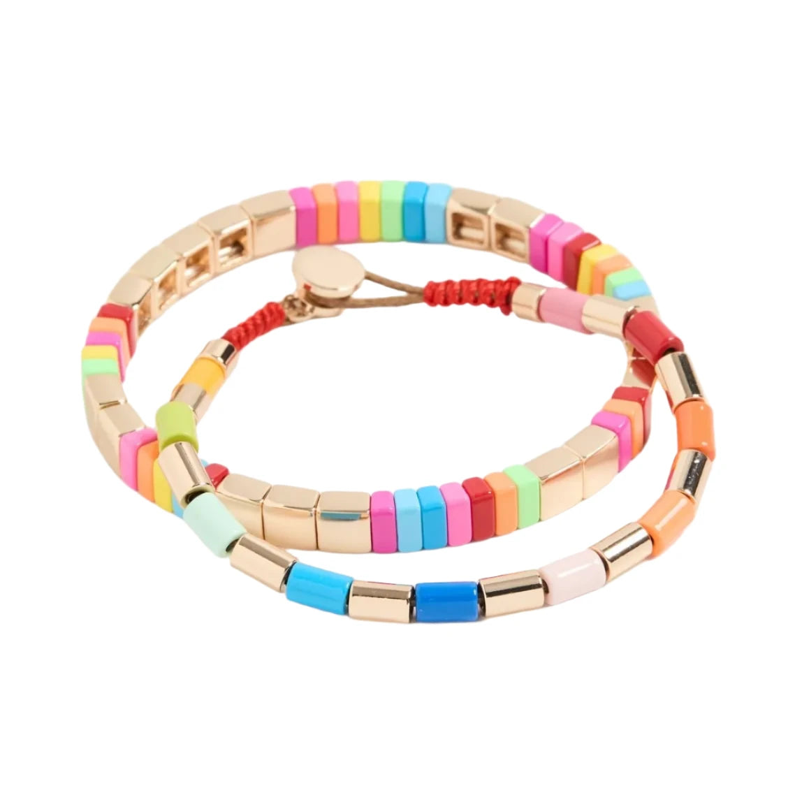 Hemasa Enamel Tile Beads Bracelets /Fashion Boho Colorful Tila Stretch Bracelet For Women
