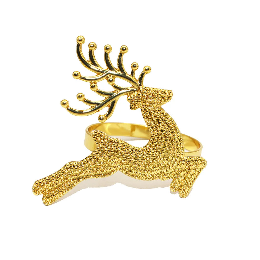 6Pcs Christmas Snowflake Napkin Rings for Table Setting Metal Napkin Holder for Home Winter Party Decor Navidad 2024 Noel ERC126