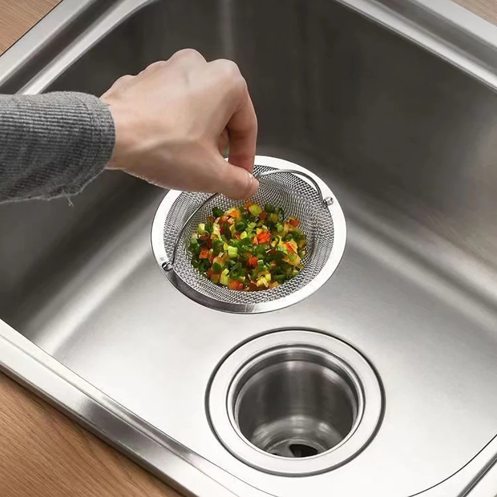 Hemasa 2 Pcs  Stainless Steel Kitchen Sink Filters /Kitchen Garbage Food Residue Dishsink Filter Bathroom Hair Catcher