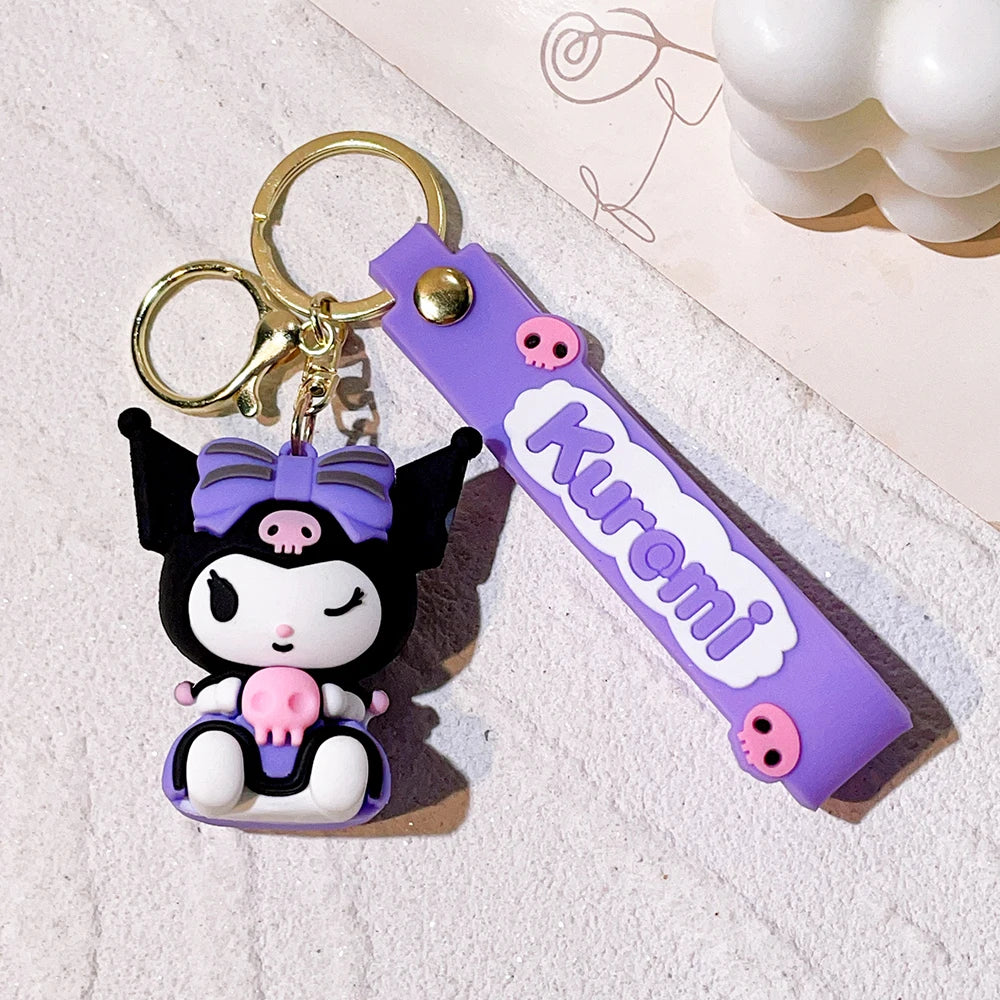 Wholesale Kawaii Sanrio Kuromi Keychain Pvc Doll Key Chain Cartoon Anime Cinnamoroll Bag Pendant Car Keyring Accessories Gift
