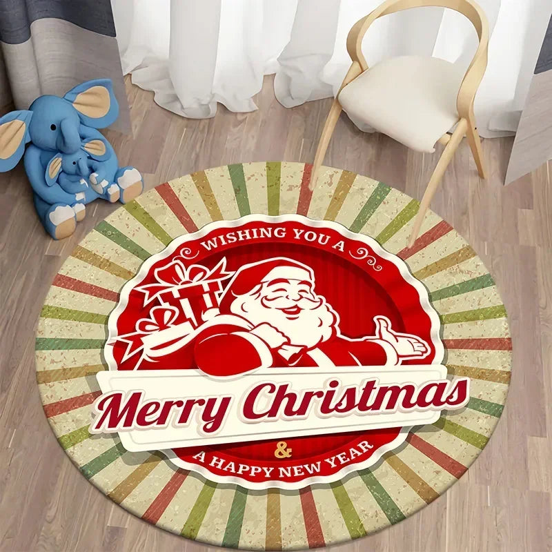 Santa round carpet home living room bed  floor mat kitchen bath   cute children's  decoration