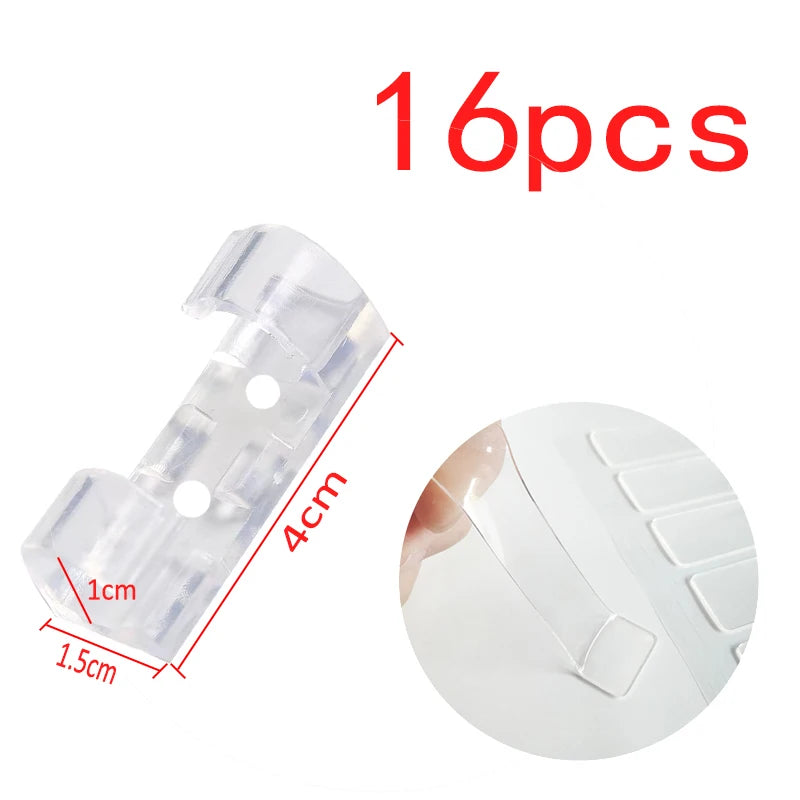 20pcs Adhesive Cable Clip Cable Manager Wire Management Organizer For Desk Office Car Home Wire Clip Clamp Self-Adhesive Sticker