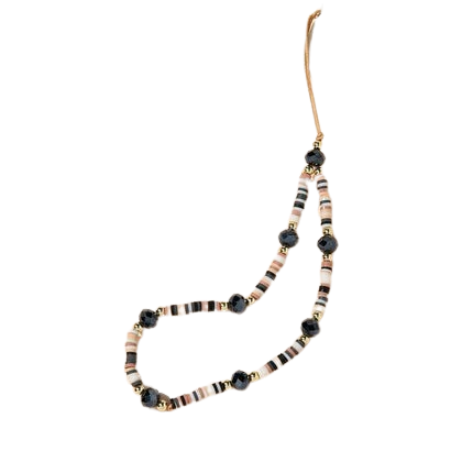 Hemasa Mobile Phone Strap Silicone Bead Chain Flower Pendant Soft Pottery Bead Chain for Cell Phone Case Hanging Cord Necklace Lanyard