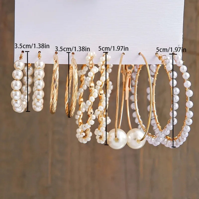 Hemasa 6-Pais Pearl Earring set for Women/Girls