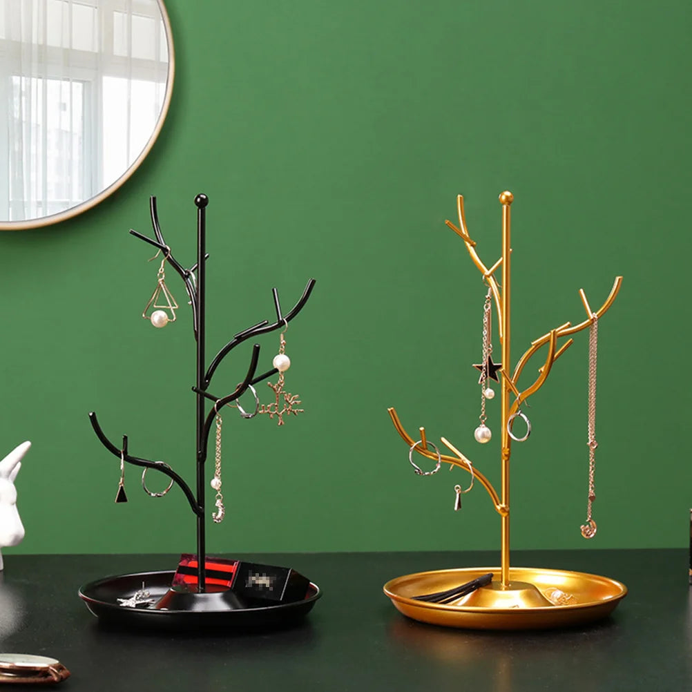 Hanging Earring Display Carousel Bracelet Tree Hanger Girls Jewelry Hangers Stand Storage Rack