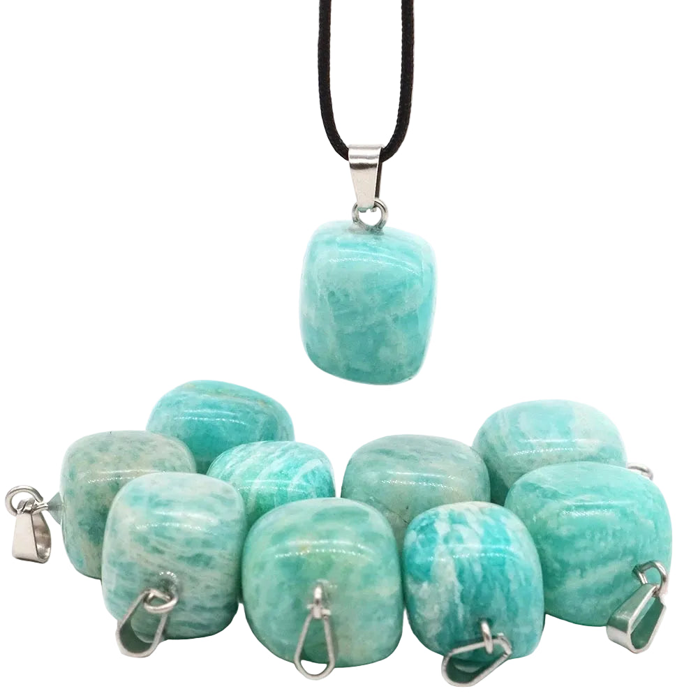Natural Healing Irregular Tumble Stone Necklace Reiki Mineral Rose Quartz Tiger Eye Pendants for Women Men Jewelry Making Gifts