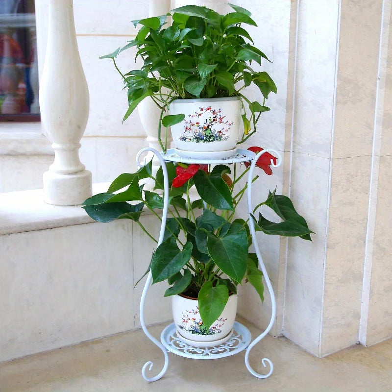 Tejesa Indoor and Outdoor Multi-layer Flower Pot Stand European Style Living Room Balcony Green Radish Succulent Storage Rack with Tray