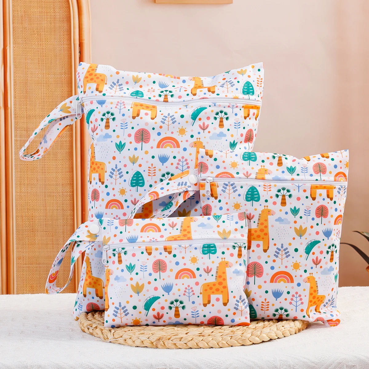 Tejesa 3pcs Set Washable Reusable Baby Blanket Storage Bag /Easy Carry Multifunctional Travel Bag
