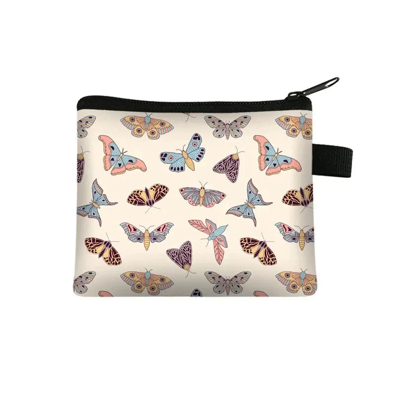 Tejesa Butterfly Printed Zero Wallet Portable Card Bag Coin Key Storage Bags Hand Bag Card Holder monedero mujer carteras Coin Purse
