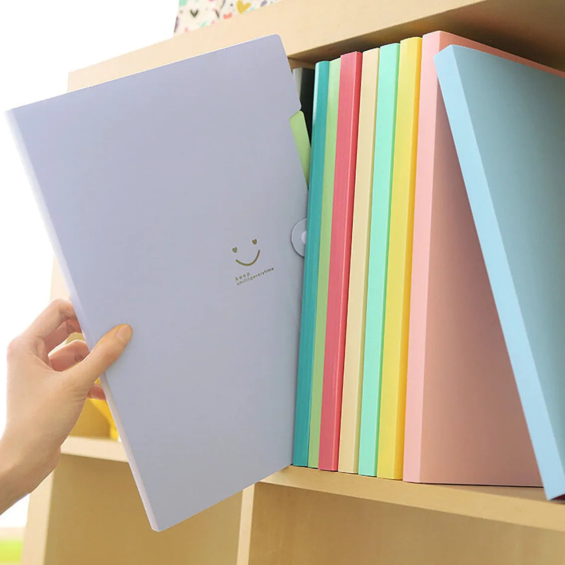 5page Classic Accordion File Folders - A4 Document Storage Bags with Plastic Material and Test Roll Holder - Durable and Expanda