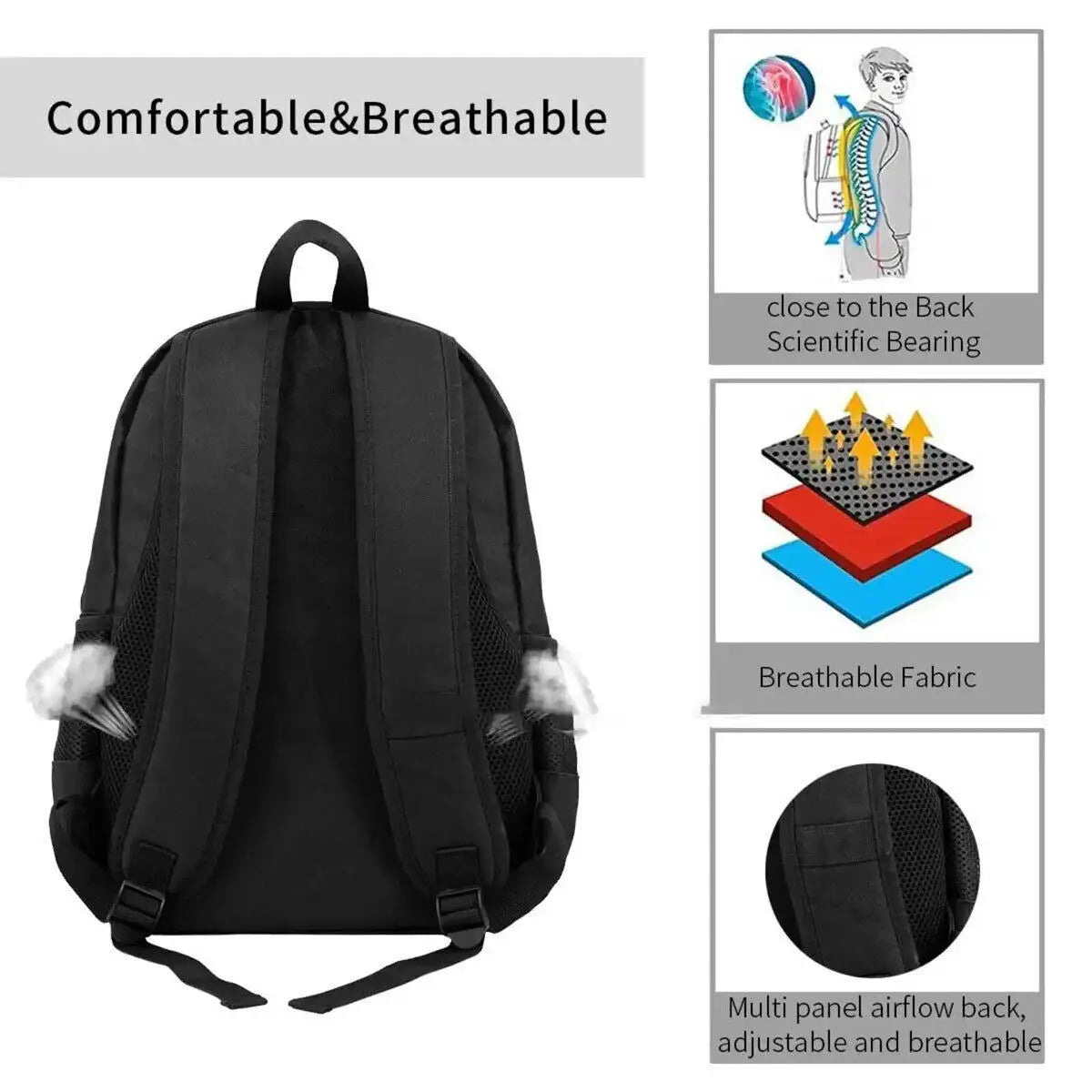 New CR7 Ronaldo Backpack Student School Travel Shoulders Bag Rucack Gift~