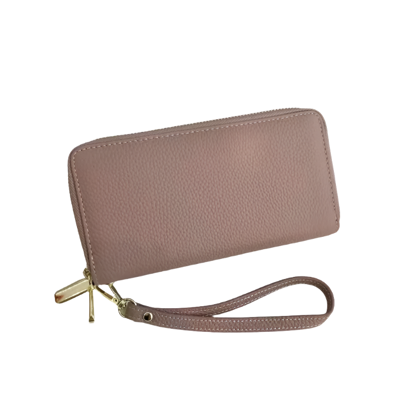 Hemasa Leather Womens Wallet Cow Leather Double Zip Clutch Bag Business Casual Long Purse Female Multi Card Holder Wallet