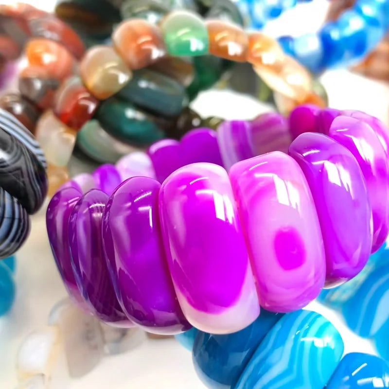 natural botswana agates/Red Blue Sardonyx stone beads bracelet natural gem stone bangle fine jewelry woman for gift wholesale !