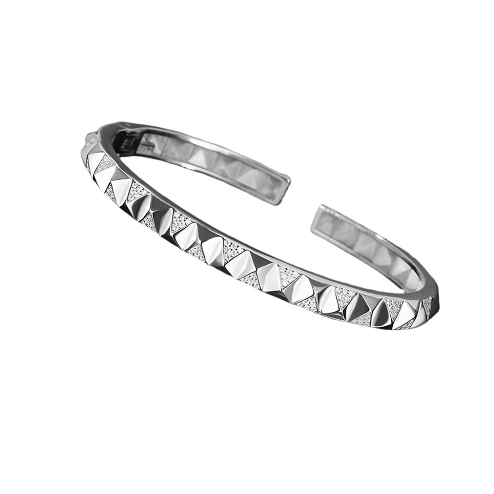Hemasa Real Moissanite Cuff Bracelet For Men Women 925 Sterling Silver Diamond Open Bangle